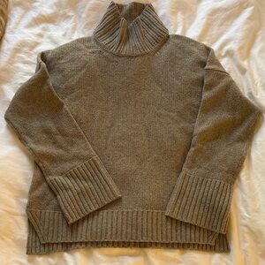 Oversized Taupe Turtleneck Sweater from Abercrombie